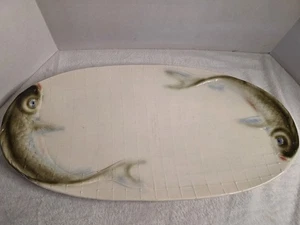 Vintage Italian Ceramic Koi Fish Serving Platter 20x10.5 (SEE DESCRIPTION) - Picture 1 of 13