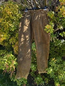 D17. Vintage Wildleder Trachten Hose Trachtenhose Leder Gr. S 36 - Bild 1 von 3