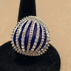 Anillo ajustable de estrás con tachuelas púrpura espiga cóctel - Imagen 1 de 15