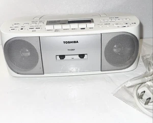 Toshiba TY-CDS7 CD Cassette Radio Boombox Argent/Blanc Vintage Japon #W1083 - Photo 1/3