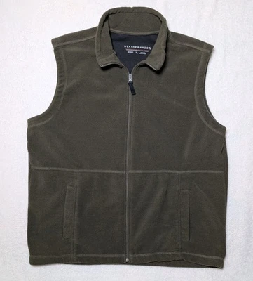 Chaleco polar verde oliva resistente a la intemperie cremallera completa talla XL bolsillos Foto 1 de 4