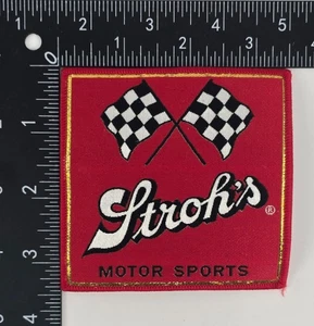 Rare Vintage Stroh's Beer Motor Sports Racing Patch Embroidered - Picture 1 of 2