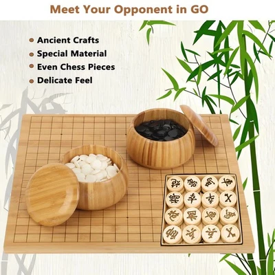 SPP Chinese Go Board (Weiqi) &  Chess Board(Xiangqi) Game Set – Bamboo Board - Image 1 of 4