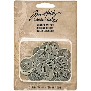 Idea-Ology Metall Zahlen Medaillen 31/Pkg - Antik Silber 0,75" - TH93244 - Bild 1 von 2