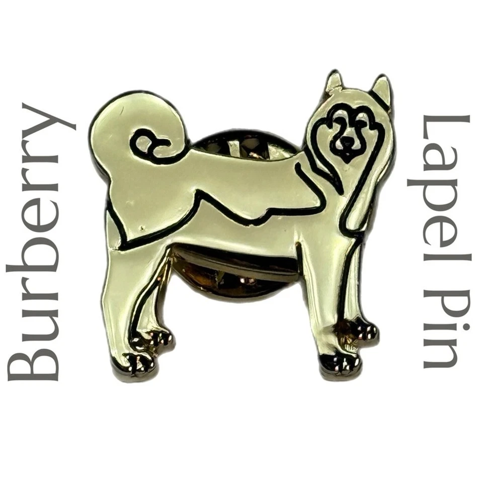 Burberry - Pin de solapa Husky para perro - Prendedor de sombrero - Latón - Burberry único - 3/4” x 3/4” Foto 1 de 4