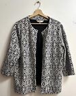Casual Collections By F&F Ladies Uk 18 Black White Geometric Lightweight Jacket