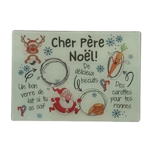 “Cookies And Milk For Santa” 8X11  Platter/Cutting Board~French~Christmas~Gift - Picture 1 of 1