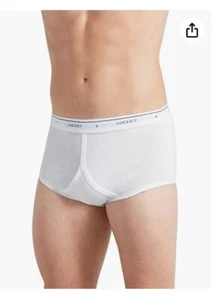 4pk Jockey Big Size 34 / L White Classic Full Rise Brief Underwear Boxer New - Picture 1 of 2