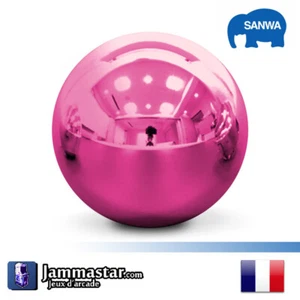 Poignée joystick Sanwa Denshi LB-35 - LB 35 Balltop - Rose - Pink Metal - Imagen 1 de 2