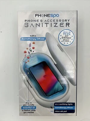 PhoneSpa Phone & Accessory Sanitizer UV-C Sanitizing  Lights Aroma Diffuser - Image 1 of 4