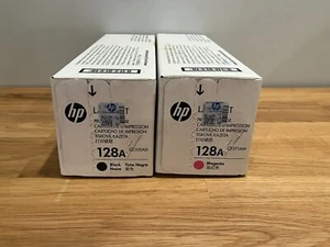 Lot of 2 HP LaserJet 128A Printer Toner - Magenta CF371AM, Black CE320AD - 2018 - Picture 1 of 9