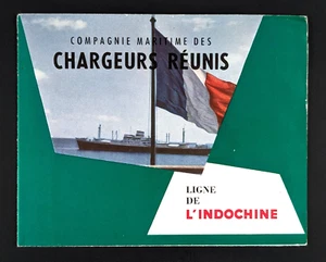 Chargeurs Reunis Linea Indocina Brochure Pubblicitaria Vintage Marsiglia A Saigon - Foto 1 di 4