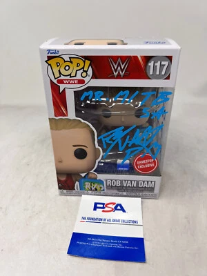 ROB VAN DAM WWF WWE ECW Signed Funko Pop Figure 117 New in Box w/COA PSA blue - Image 1 of 4