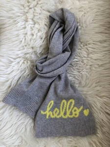 New Jcrew Crewcuts GIRLS' CHAT SCARF Grey ‘Hello’ Wrap Cashmere Blend 08295 - Picture 1 of 4