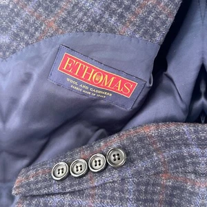 Brooks Brothers Blazer Mens 46L Cashmere Wool E. Thomas Plaid Sport Coat Regent - Picture 1 of 13