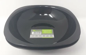 Premium Quality Eco Plastic Medium Deep Plates 16x16cm Pastel Black Party BBQ - Picture 1 of 4