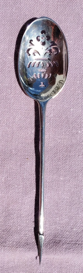 Jarrón antiguo de plata de ley y cuchara de flor Mote Foto 1 de 4