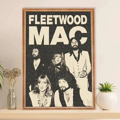 Fleetwood Mac Poster Retro Music Poster 70s Rock Band Wall Art Decor Poster