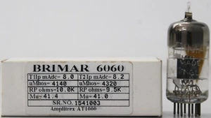 6060 ECC801S A2900 ECC81 Brimar in England Amplitrex AT1000 Tested #1541003 - Picture 1 of 9