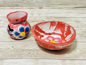 1 Plato Y 1 Taza De Barro Mexicano Chico Small 1 Mexican Clay Plate & 1 Mug - Picture 1 of 11