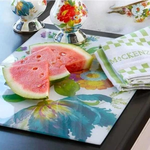 MacKenzie-Childs Flower Market Large Cutting Board, White - Picture 1 of 3