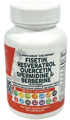 Fisetina 2500 mg quercetina 1000 mg resveratrol 1000 mg espermidina germen de trigo Foto 1 de 4