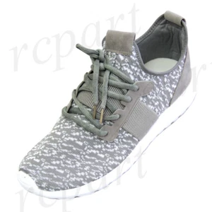 Nuevos zapatos para hombre informales moda con cordones estilo caminar sintético gris blanco - Imagen 1 de 1
