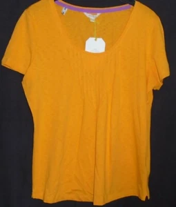 White Stuff Fair-trade Tee yellow cotton jersey top Size 14 New Tags BNWT - Picture 1 of 6
