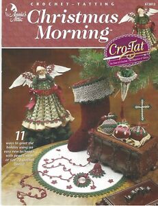 Annie's Attic Crochet Tatting Christmas Morning 11 Designs Ornaments Angel Cross