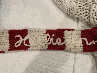 Hollister Rojo Marfil 6’ Tejido Acogedora Lana Suave Acrílico Bufanda con Flecos Foto 1 de 4