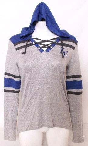 NEW Kansas City Royals KC Antigua Wrestle Gray Hoodie Pullover Jacket Women's M Cover