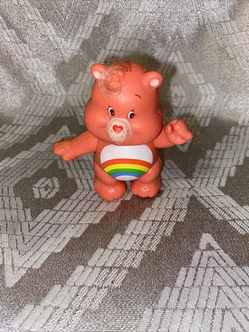 Vintage 1983 Kenner Care Bears Poseable 3.5” Figure CHEER BEAR Pink Rainbow Cover