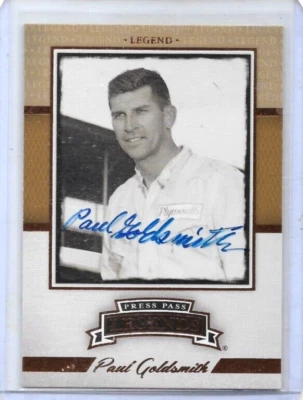PAUL GOLDSMITH signed 2013 PRESS PASS LEGENDS card #14 AUTOGRAPHED - Image 1 of 2