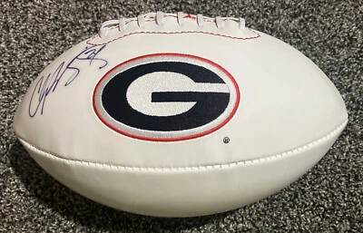 Champ Bailey Autographed GEORGIA BULLDOGS SIGNED WHITE Logo Football- JSA COA - Image 1 of 4