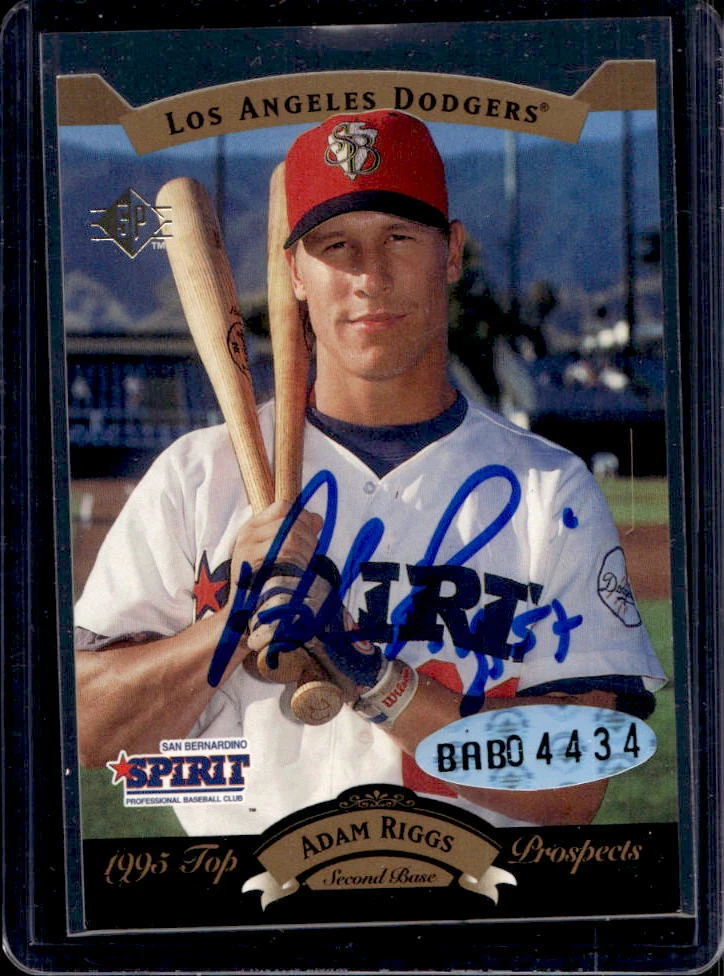 1995 SP Top Prospects Adam Riggs Auto Autograph Spirit