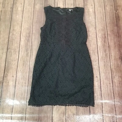 Vestido Twenty One para mujer M mediano negro de encaje sin mangas forrado floral cuello redondo Foto 1 de 4