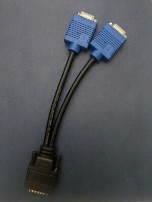 Brand new DVI-I TO DUAL FEMALE VGA PLUG  DISPLAY SPLITTER CABLE  - Image 1 of 4
