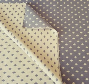 Heavy Cotton Canvas Upholstery Fabric Reverse Southwest Diamond Ivory Grey 51" - Picture 1 of 8