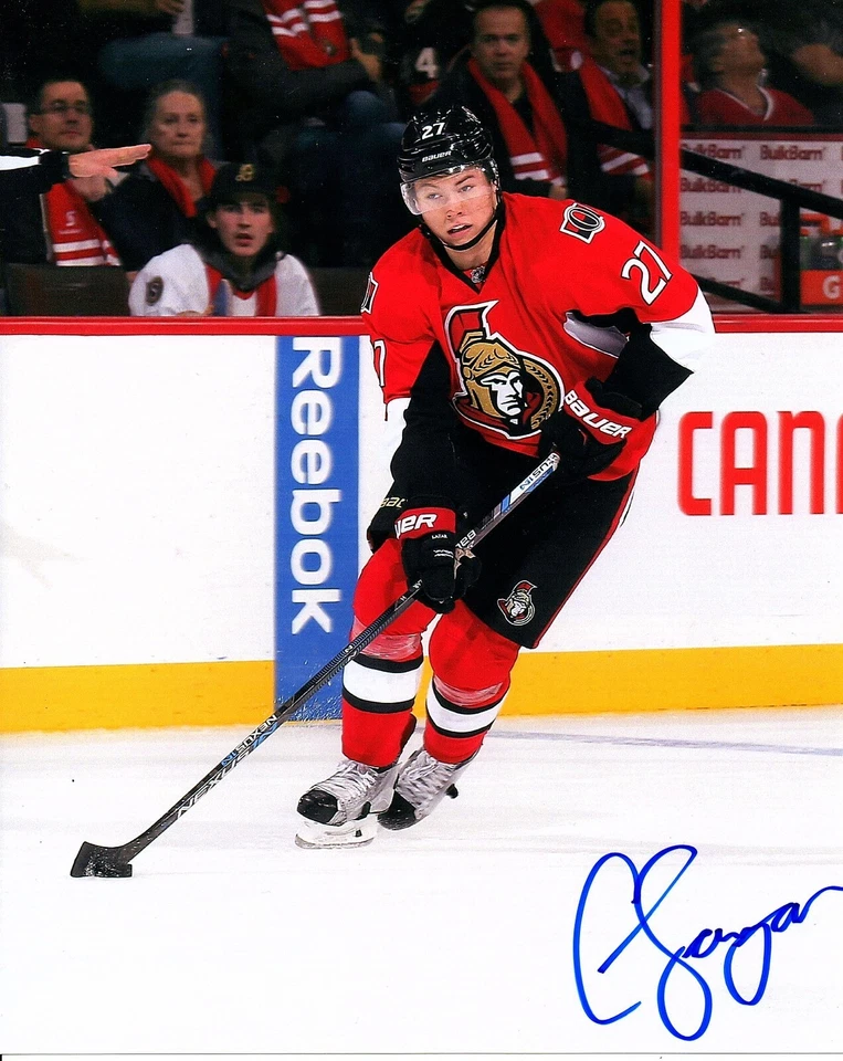 FOTO AUTOGRAFADA ASSINADA POR CURTIS LAZAR OTTAWA SENATORS 8X10 CERTIFICADO DE AUTENTICIDADE VERTICAL 1 - Imagem 1 de 1