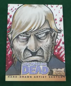 The WALKING DEAD Comic Set 2 Sketch Card DANNY SILVA Cryptozoic 1/1 RICK GRIMES - Picture 1 of 2
