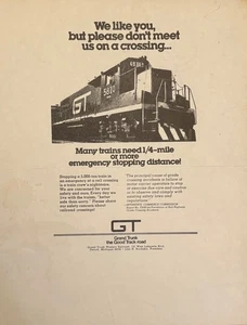 Grand Trunk Western Railroad Public Safety Announcement Flyer Locomotive 5810 - Picture 1 of 3