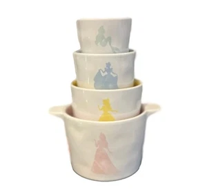 Rae Dunn Disney Princess Silhouette Ceramic Measuring Cups Set of 4 NEW - Picture 1 of 5