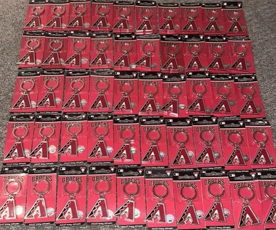 50 New Lot - Wholesale Arizona Diamondbacks MLB Fanatix Metal Keyring Key Chains - Image 1 of 3