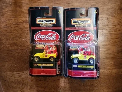 Lot 2 VTG 1999 Matchbox The Enduring Characters Coca Cola 1998 Jeep Wrangler Yel - Image 1 of 4