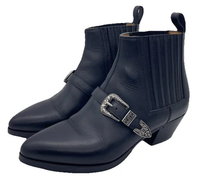 Gucci Zahara черный кожаный ботильоны 36,5 пряжка CC Chelsea каблук ботинок Италии - Изображение 1 из 4