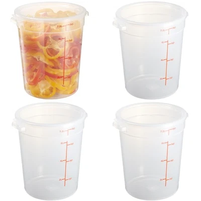 8 Quart Translucent Round Food Storage Container with Lid, Pack of 4 – NSF Li... - Image 1 of 4