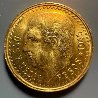 México 1945 Dos Y Medio Pesos Oro FG044 Foto 1 de 4
