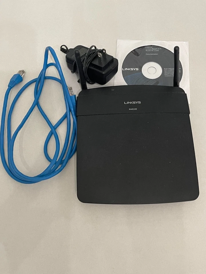 Linksys EA6100 AC1200 Fast Ethernet Smart Wi-Fi Dual-Band Router EA6100 Wireless - Image 1 of 1