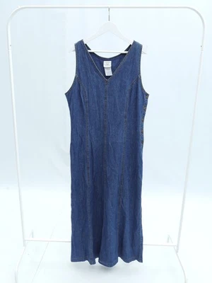 Vestido Vaquero Vintage Laura Ashley Años 90 Botón Teachercore Azul Talla 14 Foto 1 de 4