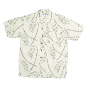 CHEROKEE Herren Hemd Creme & Grün Bedruckt Baumwolle M Freizeit Sommer Kurzarm - Bild 1 von 6